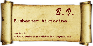 Busbacher Viktorina névjegykártya
